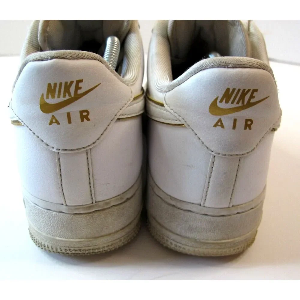 Nike Air‎ Force 1 AO2132-102 Women's White Gold Low Top Sneakers